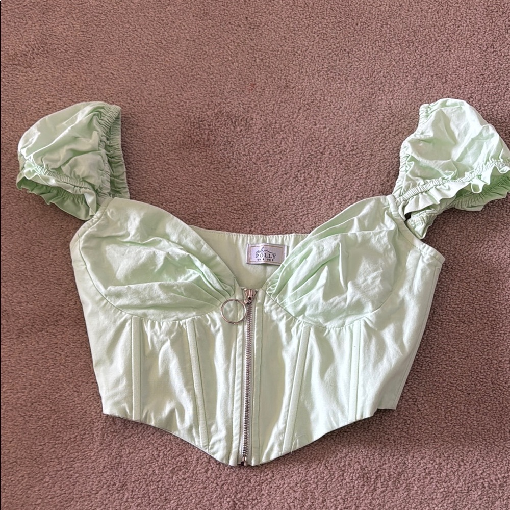 OhPolly Mint Green Corset Top